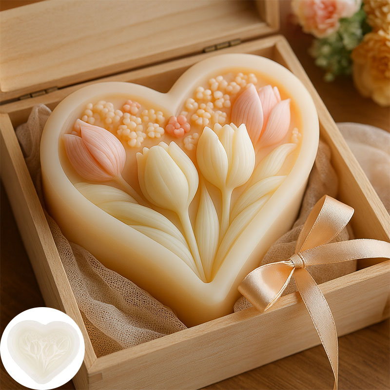 3D heart-shaped tulip silicone - Soap Making Kit For Beginners 评论和价格
