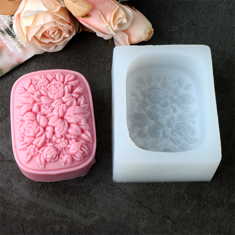 Square Floral Silicone Soap Mo - Soap Making Gifts 评论和价格
