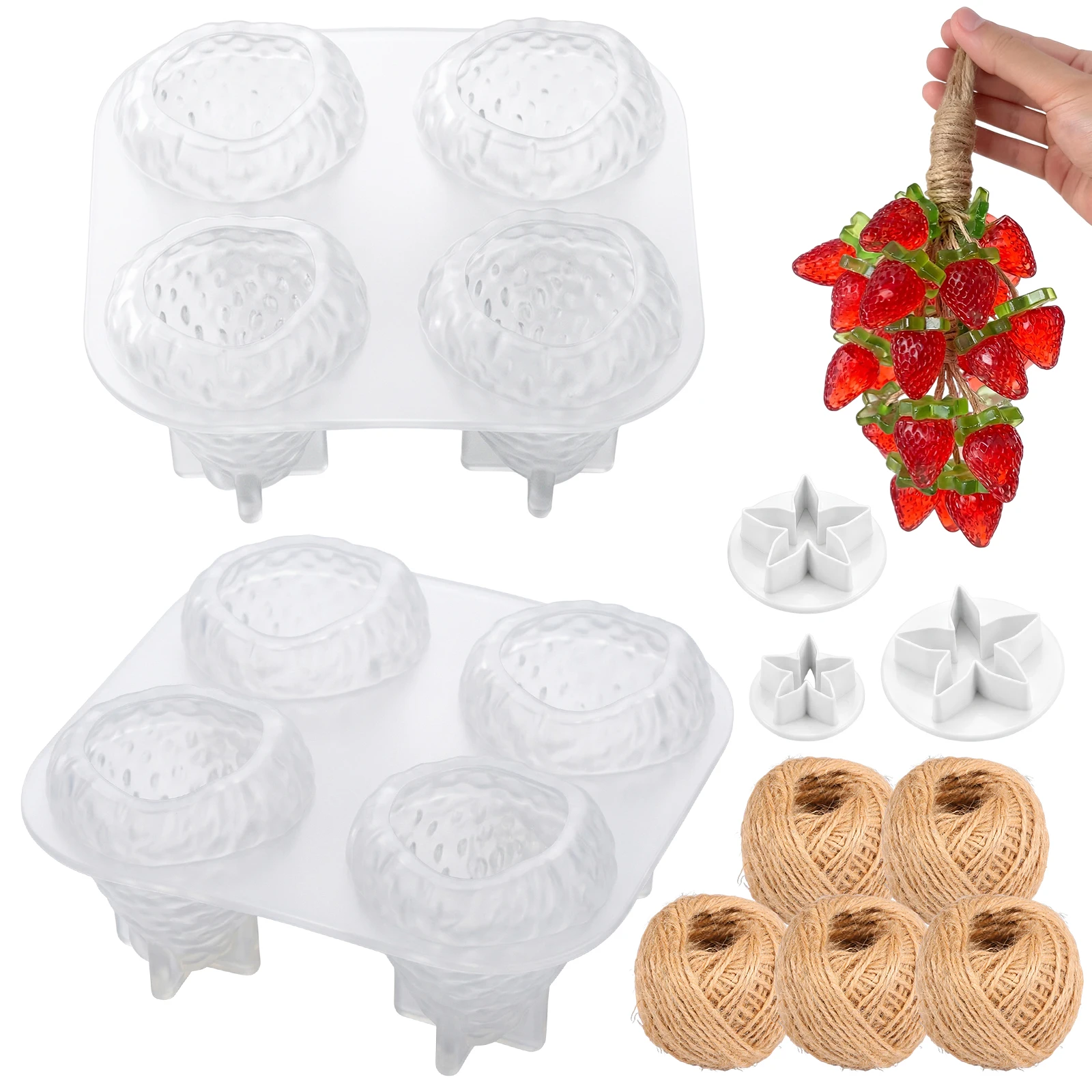 2 Pcs Strawberry Soap Mold 4 C - Soap Making Diy Kit 评论和价格