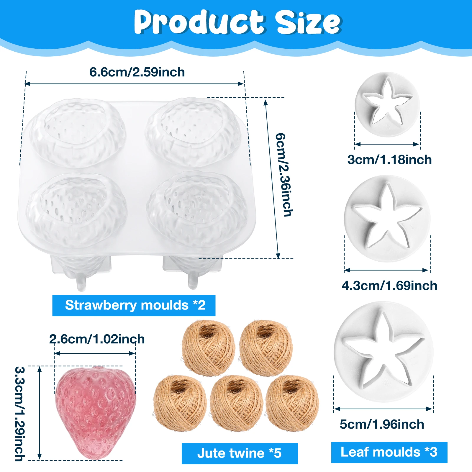 2 Pcs Strawberry Soap Mold 4 C - Soap Making Diy Kit 评论和价格