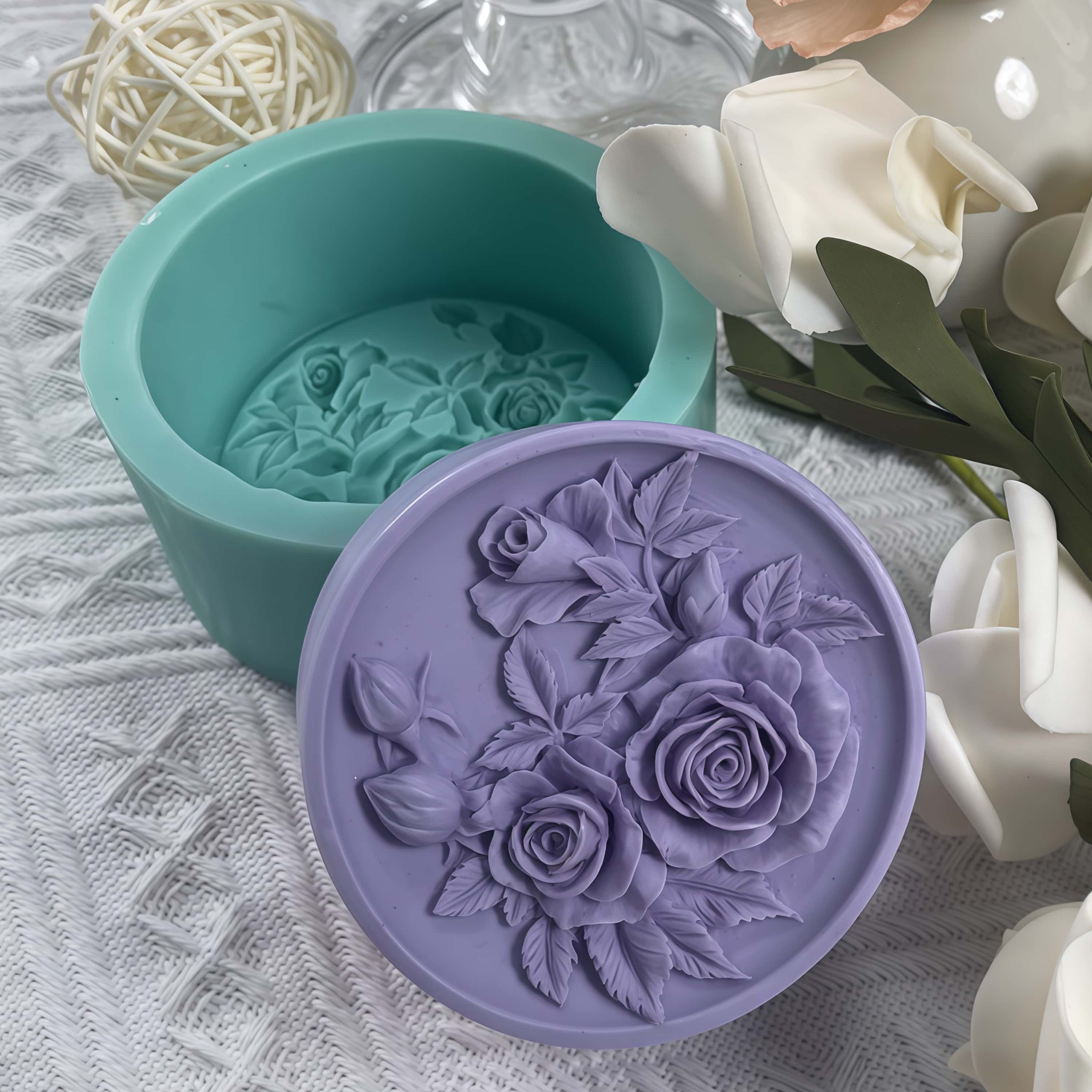 3D Rose Handmade Silicone Soap - Soap Making Instructions 评论和价格